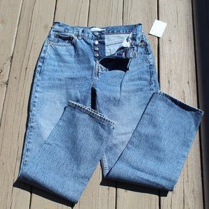 TOPSHOP Dad Jeans Button Fly 26x30 NWT